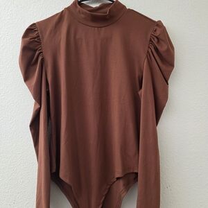 Brown Long Sleeve Women's Top